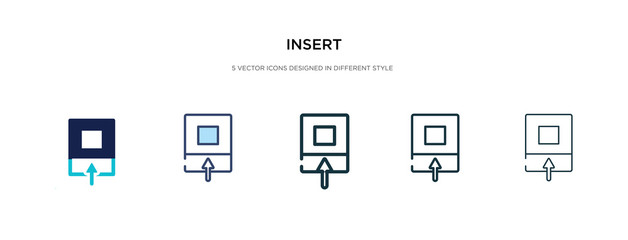 insert icon in different style vector illustration. two colored and black insert vector icons designed in filled, outline, line and stroke style can be used for web, mobile, ui