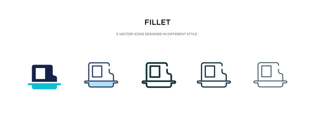 fillet icon in different style vector illustration. two colored and black fillet vector icons designed in filled, outline, line and stroke style can be used for web, mobile, ui