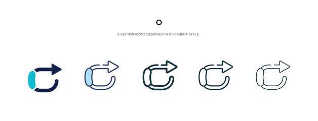 o icon in different style vector illustration. two colored and black o vector icons designed in filled, outline, line and stroke style can be used for web, mobile, ui