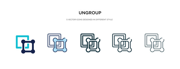 ungroup icon in different style vector illustration. two colored and black ungroup vector icons designed in filled, outline, line and stroke style can be used for web, mobile, ui