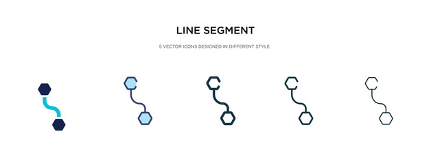 line segment icon in different style vector illustration. two colored and black line segment vector icons designed in filled, outline, line and stroke style can be used for web, mobile, ui