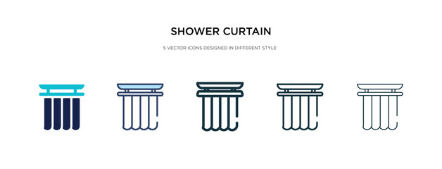 shower curtain icon in different style vector illustration. two colored and black shower curtain vector icons designed in filled, outline, line and stroke style can be used for web, mobile, ui