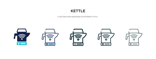 kettle icon in different style vector illustration. two colored and black kettle vector icons designed in filled, outline, line and stroke style can be used for web, mobile, ui
