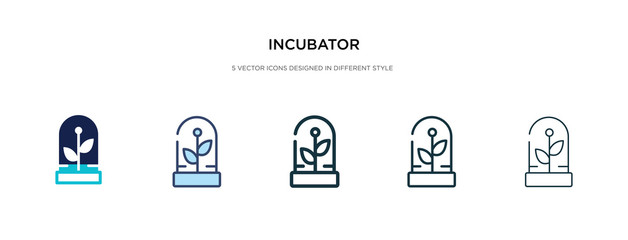 incubator icon in different style vector illustration. two colored and black incubator vector icons designed in filled, outline, line and stroke style can be used for web, mobile, ui - obrazy, fototapety, plakaty