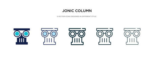 jonic column icon in different style vector illustration. two colored and black jonic column vector icons designed in filled, outline, line and stroke style can be used for web, mobile, ui