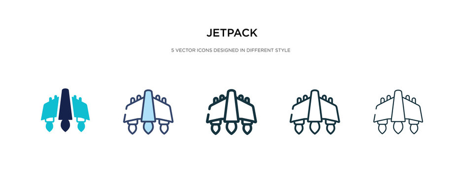 jetpack icon in different style vector illustration. two colored and black jetpack vector icons designed in filled, outline, line and stroke style can be used for web, mobile, ui