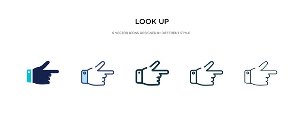 Fototapeta premium look up icon in different style vector illustration. two colored and black look up vector icons designed in filled, outline, line and stroke style can be used for web, mobile, ui