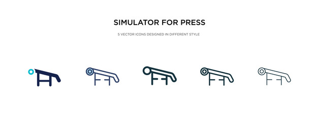 simulator for press icon in different style vector illustration. two colored and black simulator for press vector icons designed in filled, outline, line and stroke style can be used for web,