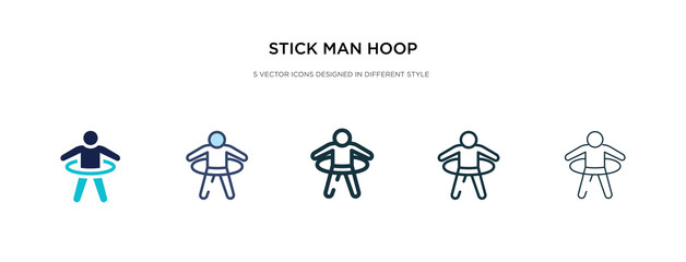 stick man hoop icon in different style vector illustration. two colored and black stick man hoop vector icons designed in filled, outline, line and stroke style can be used for web, mobile, ui © zaurrahimov