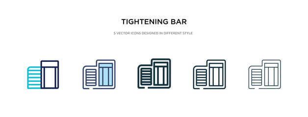 tightening bar icon in different style vector illustration. two colored and black tightening bar vector icons designed in filled, outline, line and stroke style can be used for web, mobile, ui