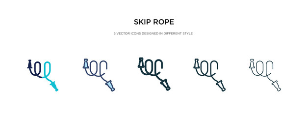 skip rope icon in different style vector illustration. two colored and black skip rope vector icons designed in filled, outline, line and stroke style can be used for web, mobile, ui