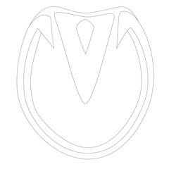 Pferd Huf Sohle Unten Ansicht Vektor Umriss