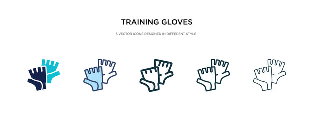 training gloves icon in different style vector illustration. two colored and black training gloves vector icons designed in filled, outline, line and stroke style can be used for web, mobile, ui