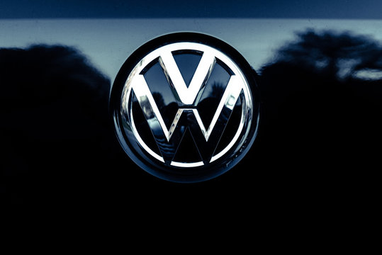 Valencia, Spain - January 13, 2019: Logo of the car manufacturer in a parked vehicle.