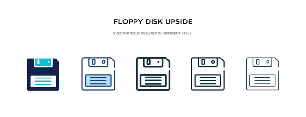 floppy disk upside down icon in different style vector illustration. two colored and black floppy disk upside down vector icons designed in filled, outline, line and stroke style can be used for