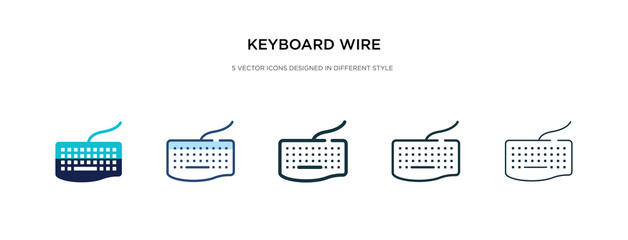 keyboard wire icon in different style vector illustration. two colored and black keyboard wire vector icons designed in filled, outline, line and stroke style can be used for web, mobile, ui