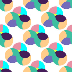 Abstract seamless flat background, composition from colorful spheres. Balance circles, geometry pastel colors icon. Vector template