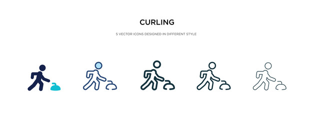 curling icon in different style vector illustration. two colored and black curling vector icons designed in filled, outline, line and stroke style can be used for web, mobile, ui - obrazy, fototapety, plakaty