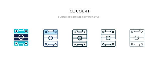 ice court icon in different style vector illustration. two colored and black ice court vector icons designed in filled, outline, line and stroke style can be used for web, mobile, ui