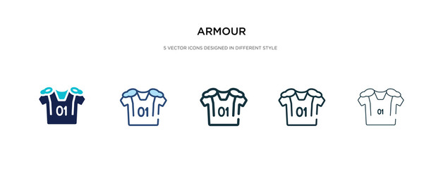 armour icon in different style vector illustration. two colored and black armour vector icons designed in filled, outline, line and stroke style can be used for web, mobile, ui