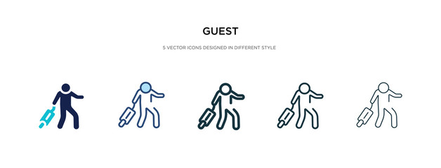Fototapeta premium guest icon in different style vector illustration. two colored and black guest vector icons designed in filled, outline, line and stroke style can be used for web, mobile, ui