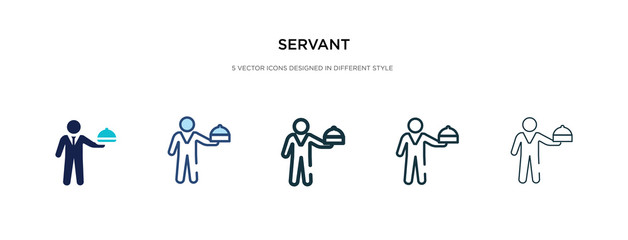 servant icon in different style vector illustration. two colored and black servant vector icons designed in filled, outline, line and stroke style can be used for web, mobile, ui