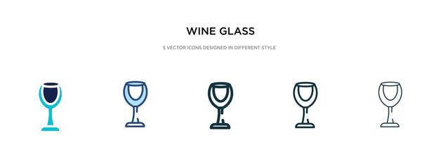 wine glass icon in different style vector illustration. two colored and black wine glass vector icons designed in filled, outline, line and stroke style can be used for web, mobile, ui