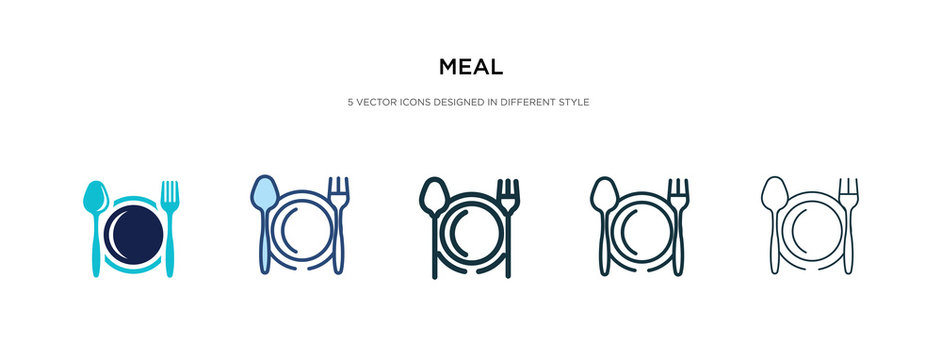 meal icon in different style vector illustration. two colored and black meal vector icons designed in filled, outline, line and stroke style can be used for web, mobile, ui