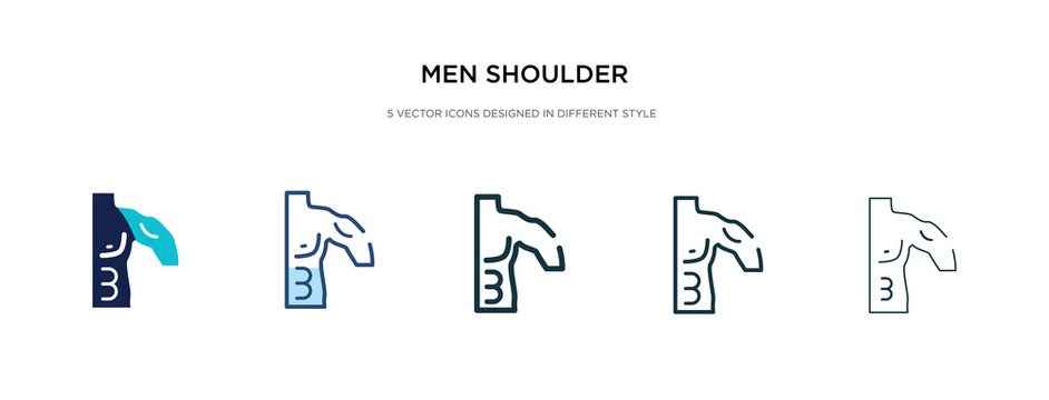 men shoulder icon in different style vector illustration. two colored and black men shoulder vector icons designed in filled, outline, line and stroke style can be used for web, mobile, ui