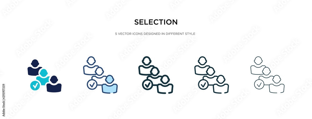 Wall mural selection icon in different style vector illustration. two colored and black selection vector icons 
