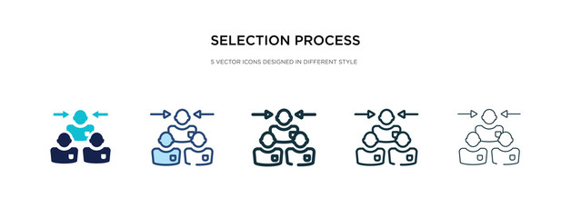 selection process icon in different style vector illustration. two colored and black selection process vector icons designed in filled, outline, line and stroke style can be used for web, mobile, ui