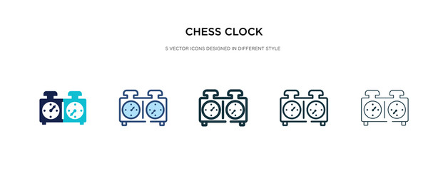 chess clock icon in different style vector illustration. two colored and black chess clock vector icons designed in filled, outline, line and stroke style can be used for web, mobile, ui