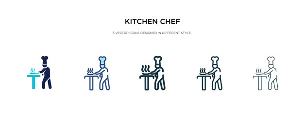 kitchen chef icon in different style vector illustration. two colored and black kitchen chef vector icons designed in filled, outline, line and stroke style can be used for web, mobile, ui
