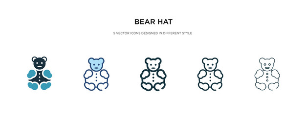 bear hat icon in different style vector illustration. two colored and black bear hat vector icons designed in filled, outline, line and stroke style can be used for web, mobile, ui