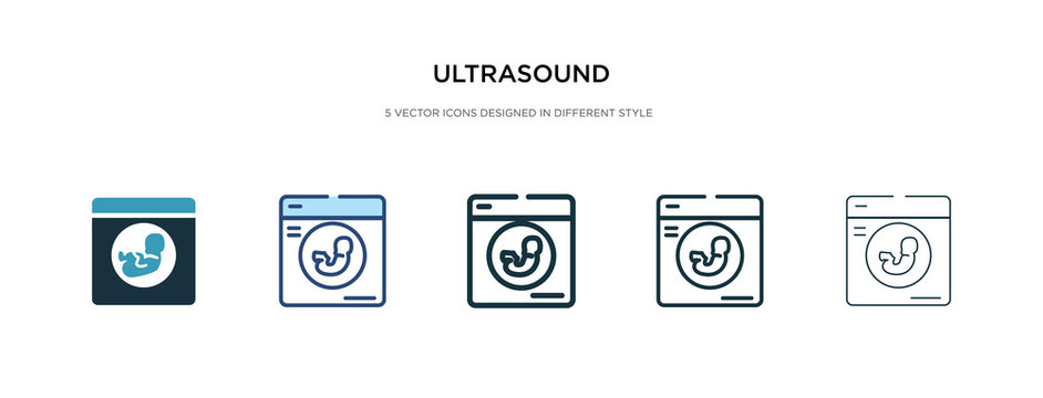 ultrasound icon in different style vector illustration. two colored and black ultrasound vector icons designed in filled, outline, line and stroke style can be used for web, mobile, ui