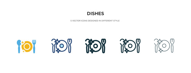 dishes icon in different style vector illustration. two colored and black dishes vector icons designed in filled, outline, line and stroke style can be used for web, mobile, ui