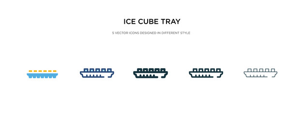 ice cube tray icon in different style vector illustration. two colored and black ice cube tray vector icons designed in filled, outline, line and stroke style can be used for web, mobile, ui