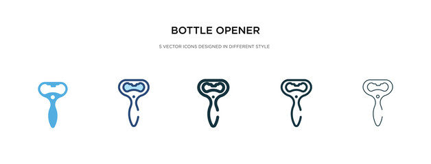 Fototapeta na wymiar bottle opener icon in different style vector illustration. two colored and black bottle opener vector icons designed in filled, outline, line and stroke style can be used for web, mobile, ui