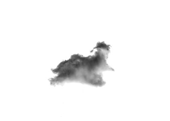 Black smoke on a white background