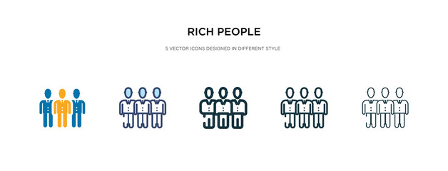 rich people icon in different style vector illustration. two colored and black rich people vector icons designed in filled, outline, line and stroke style can be used for web, mobile, ui