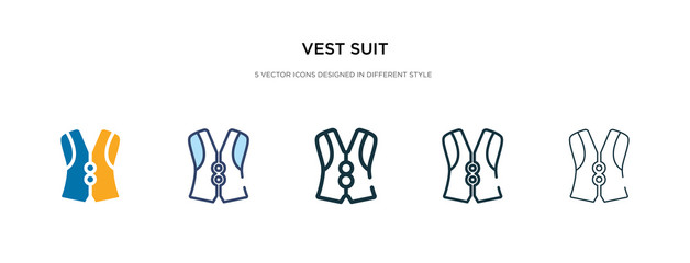 vest suit icon in different style vector illustration. two colored and black vest suit vector icons designed in filled, outline, line and stroke style can be used for web, mobile, ui