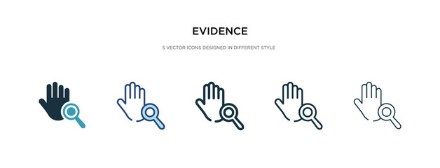 evidence icon in different style vector illustration. two colored and black evidence vector icons designed in filled, outline, line and stroke style can be used for web, mobile, ui - obrazy, fototapety, plakaty