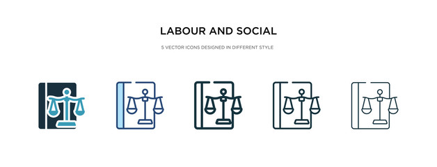 labour and social law icon in different style vector illustration. two colored and black labour and social law vector icons designed in filled, outline, line stroke style can be used for web,