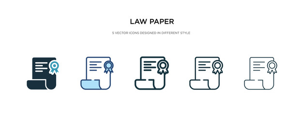law paper icon in different style vector illustration. two colored and black law paper vector icons designed in filled, outline, line and stroke style can be used for web, mobile, ui