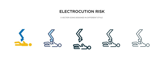 electrocution risk icon in different style vector illustration. two colored and black electrocution risk vector icons designed in filled, outline, line and stroke style can be used for web, mobile,