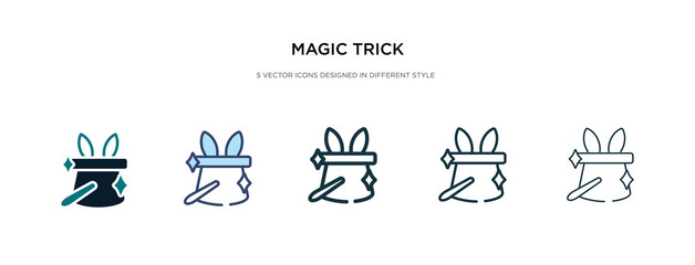 magic trick icon in different style vector illustration. two colored and black magic trick vector icons designed in filled, outline, line and stroke style can be used for web, mobile, ui