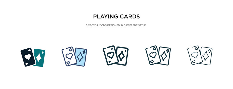 playing cards icon in different style vector illustration. two colored and black playing cards vector icons designed in filled, outline, line and stroke style can be used for web, mobile, ui