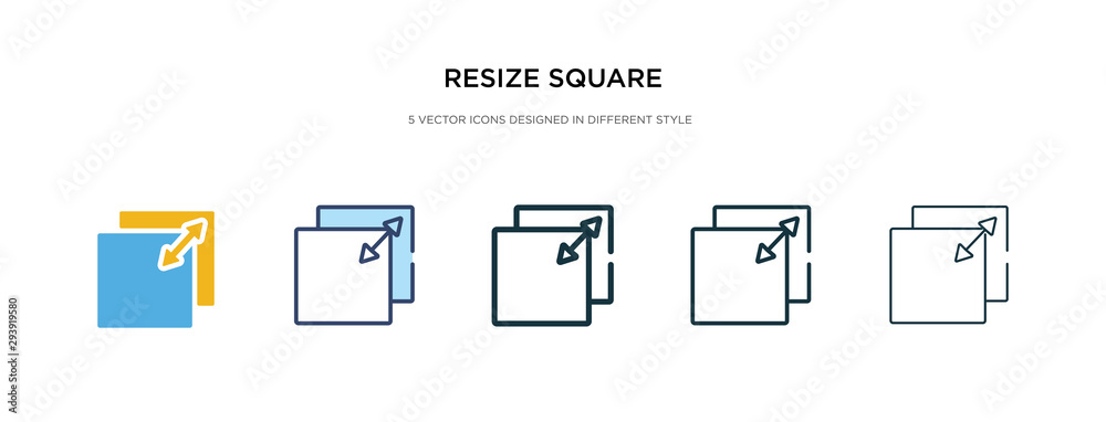 Poster resize square icon in different style vector illustration. two colored and black resize square vecto