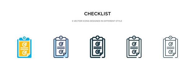 checklist icon in different style vector illustration. two colored and black checklist vector icons designed in filled, outline, line and stroke style can be used for web, mobile, ui