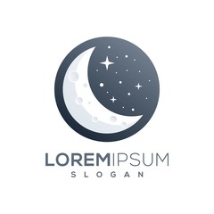 awesome moon logo design